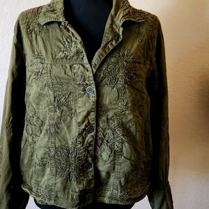 Chicos Women's Jacket Size 2 Green